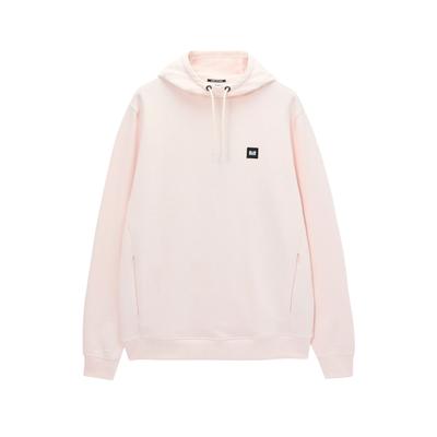 Sweatshirt WEEKEND OFFENDER "RIBBE BADGE HOODIE Herren", Herren, Gr. M, rosa (soft pink), Sweatware, 100% Baumwolle, normal, Rundhals, Sweatshirts Sweatshirt, Pullover Herren, Kapuzensweater, Sweatshirt, Sporthoodie, Sale
