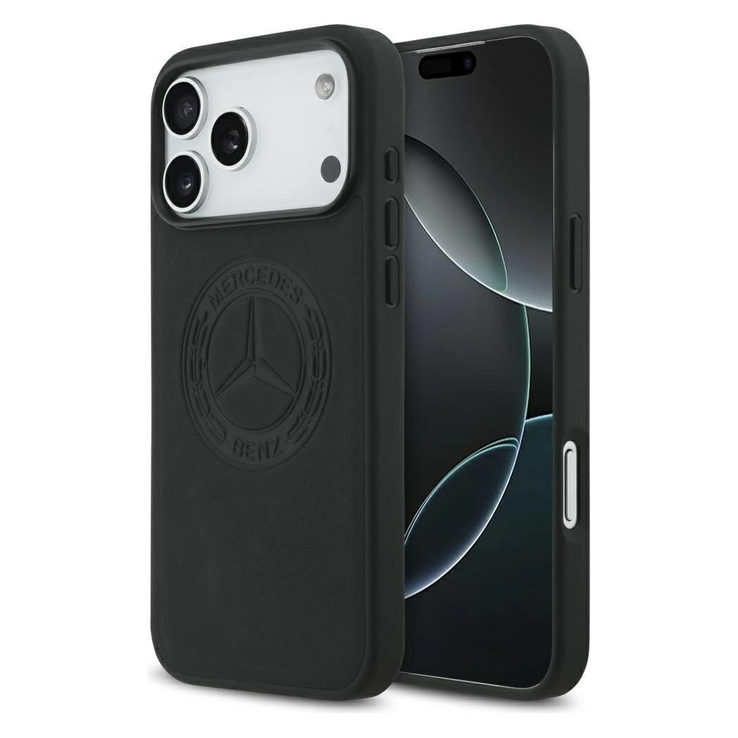 Mercedes Leather Vintage Logo MagSafe Case for iPhone 17 Pro Max Black (Apple iPhone 17 Pro Max) (Mer008580)