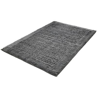 Badematte KLEINE WOLKE "Net, Badvorleger, Badezimmer Teppich", grau (schiefer), H:17mm, Baumwolle, Badematten, Badematte, Badteppich, Uni Farben, rutschhhemmend