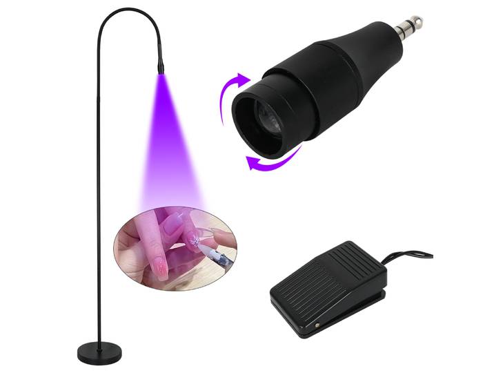 Lampe LED UV pour faux-cils, 5W, avec pédale de contrôle, durcie en 2 à 3 secondes