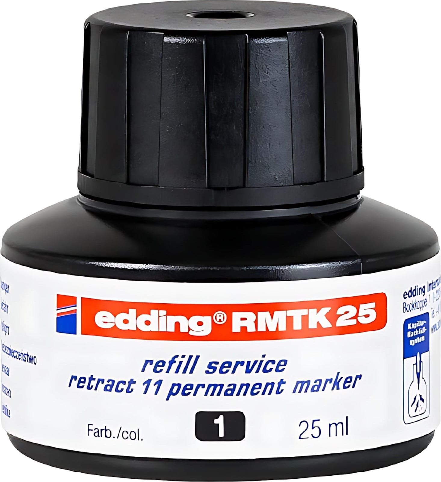Edding RMTK 25 Permanente markeerstift met navulinkt, zwart, 25 ml