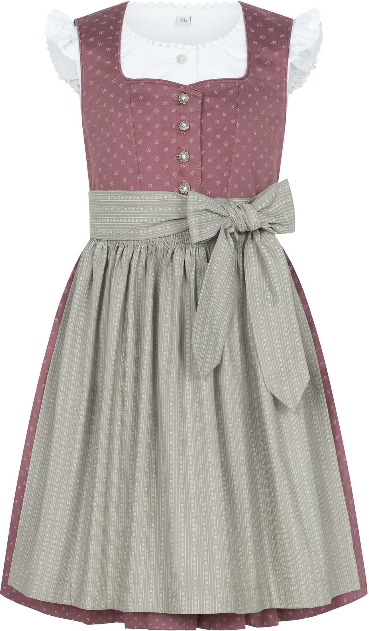 Dirndl NÜBLER "Kinderdirndl Fabia", Mädchen, Gr. 128, EURO, rosa, Obermaterial: 100% Baumwolle CO., Kleider Dirndl