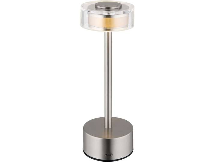 GLOBO LIGHTING LED Tischleuchte SHIRA , silber (nickel matt), 1, 1 Stk., Leuchten, Akkutischleuchte, Touchdimmer, Lichttemperaturwechsel, LED Tischleuchte