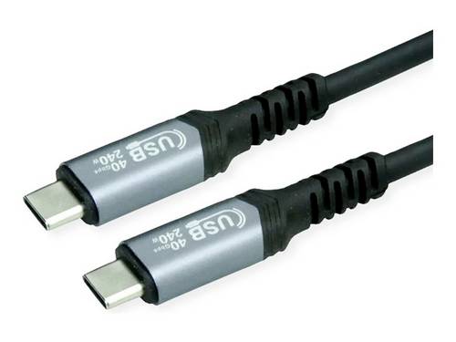 Value USB-C Kabel USB4 USB-C Stecker 0.50 m Schwarz Geschirmt 11.99.9088