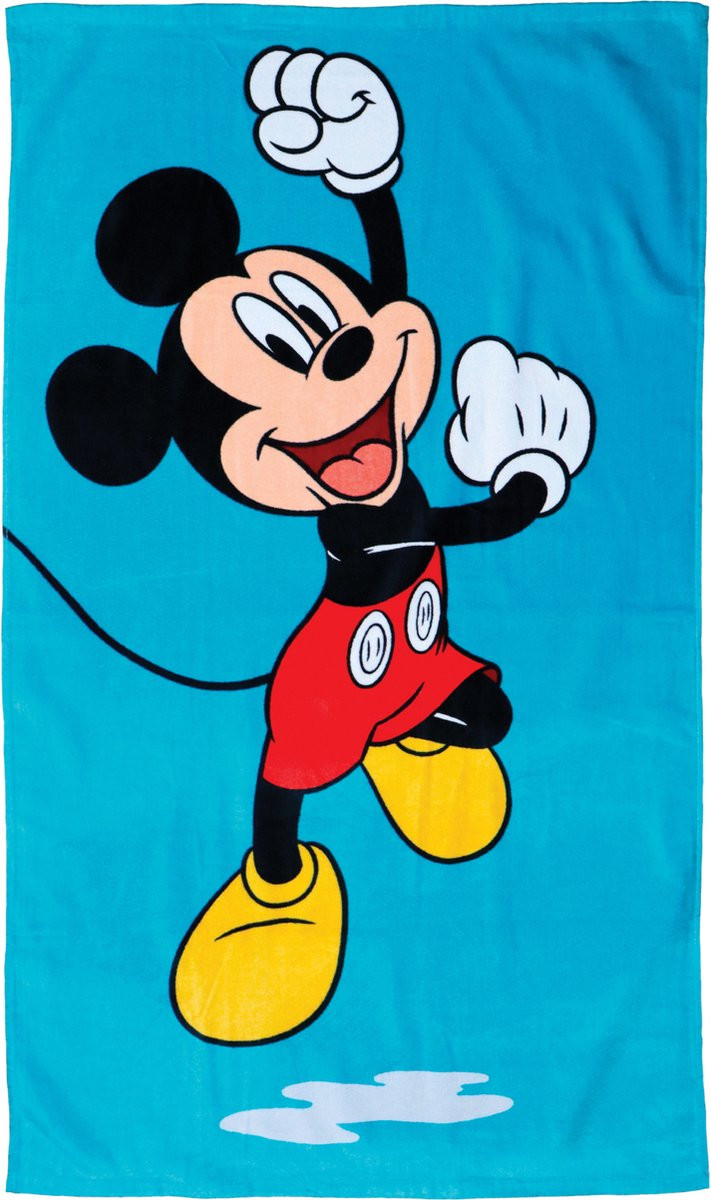 Disney Mickey Mouse Strandlaken voor volwassenen, Blauw, 70 x 120 cm, Katoen
