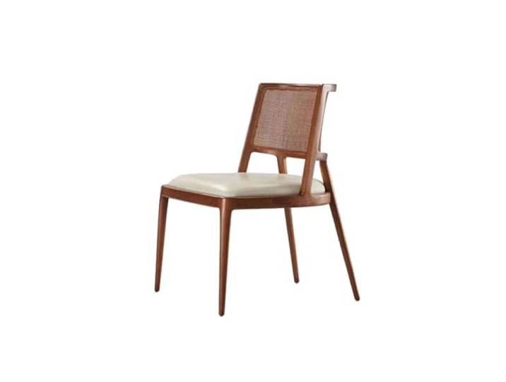 Xumh2024-3 Küchenstuhl Vintage Massivholz Esszimmerstuhl Hotel Restaurant Soft Package Freizeit Rückenlehne Rattanstuhl