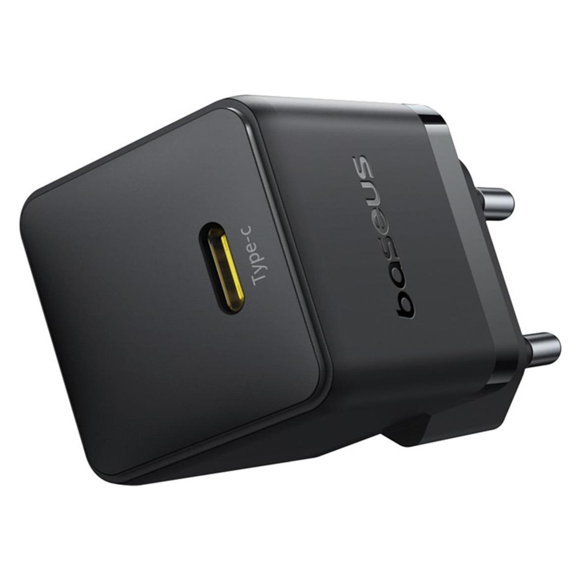 Baseus Palm 1C 20W Wandladegerät (mit Mini White USB-C 60W (20V/3A) 1m Kabel) - Schwarz (20 W, 1 Port) (P10111602113-01)