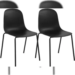 CLP 2er Set Stapelstuhl Hardin Kunststoff HBT: 85x51x55 cm schwarz