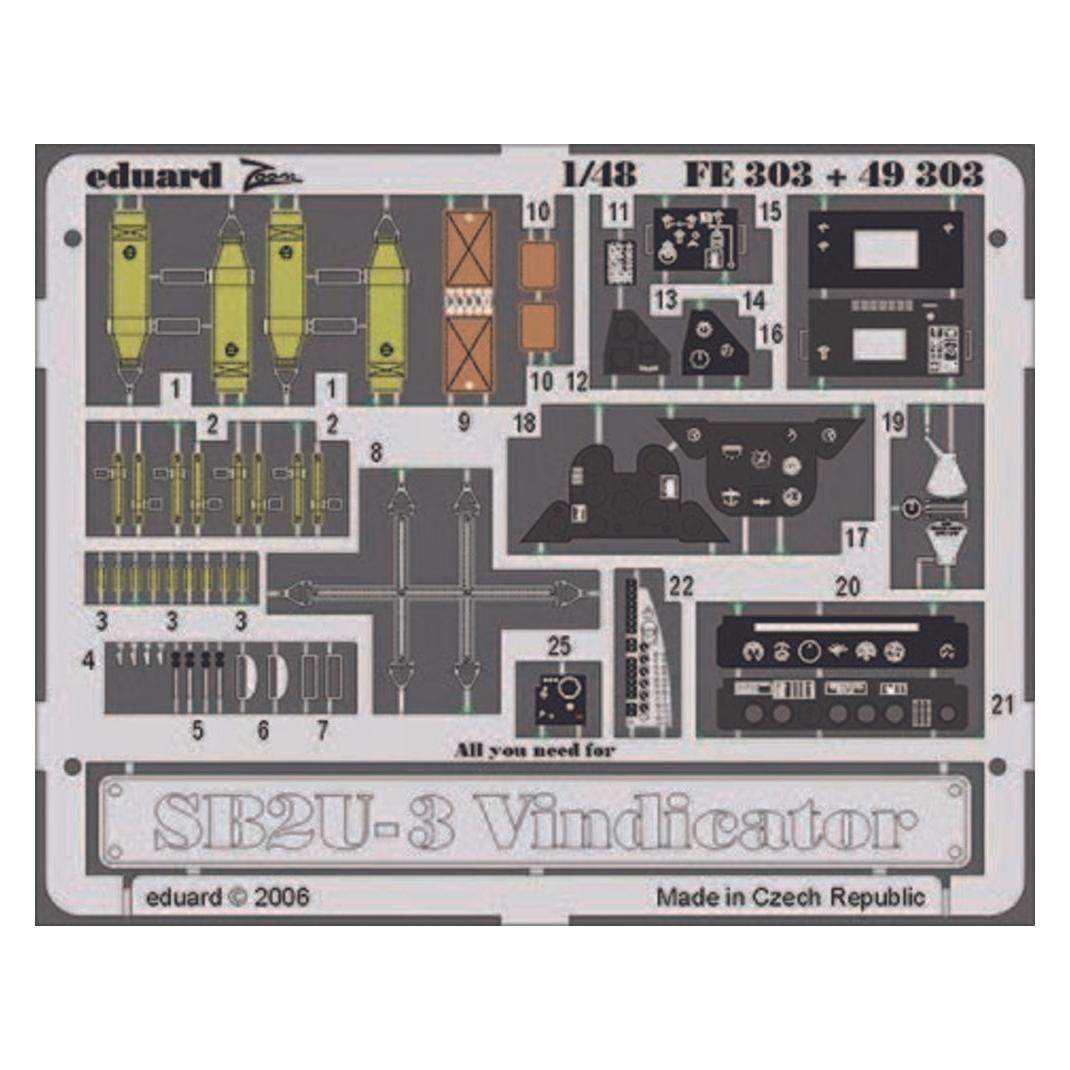 Eduard SB2U-3 Vindicator für Accurate Miniatures Bausatz (FE303)