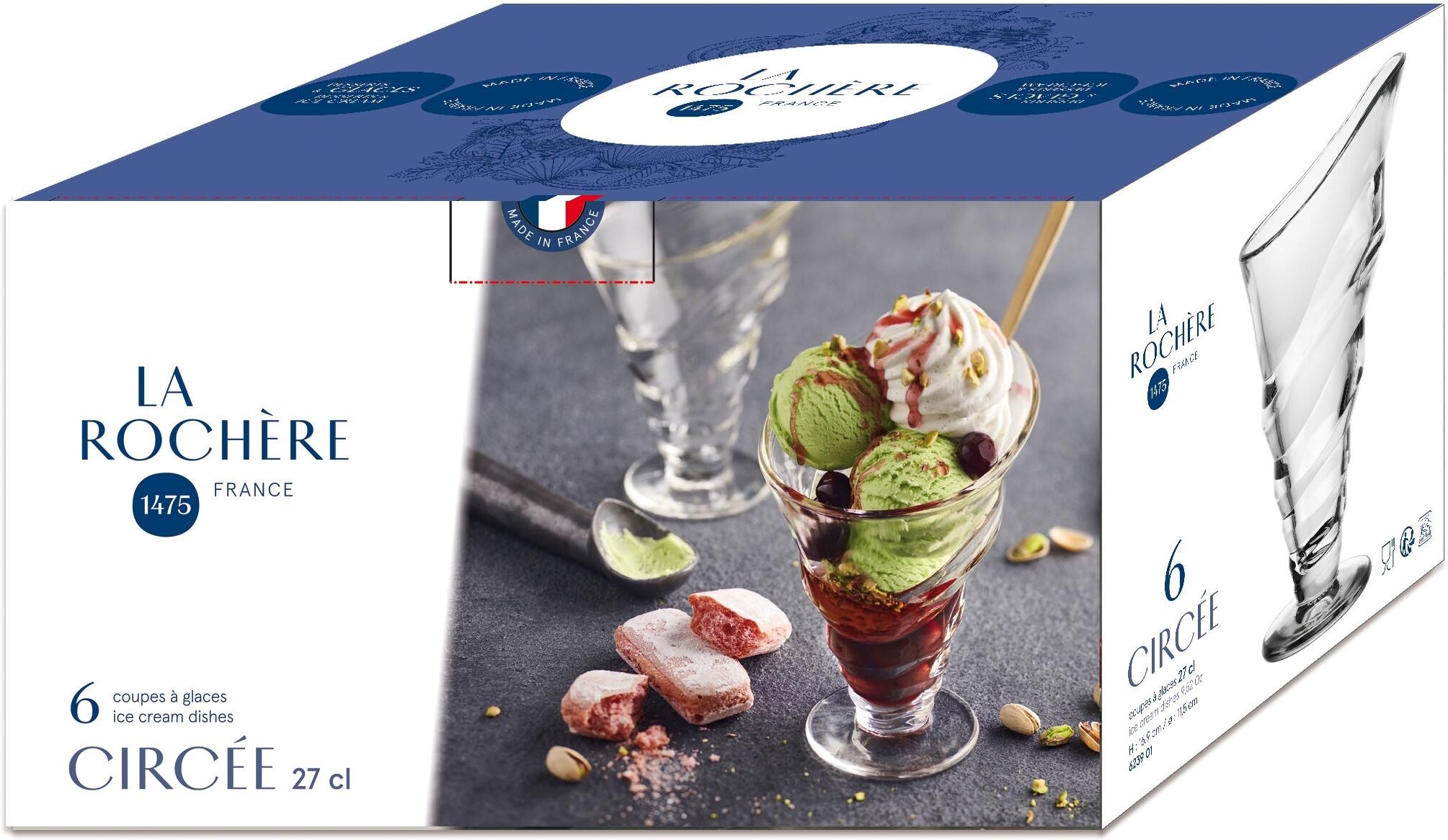 Dessertschale "La Rochère Circee 2.7dl", transparent, H:16,5cm Ø:11,5cm, Glas, Schüsseln, Dessertschale transparent Ø 11,5cm