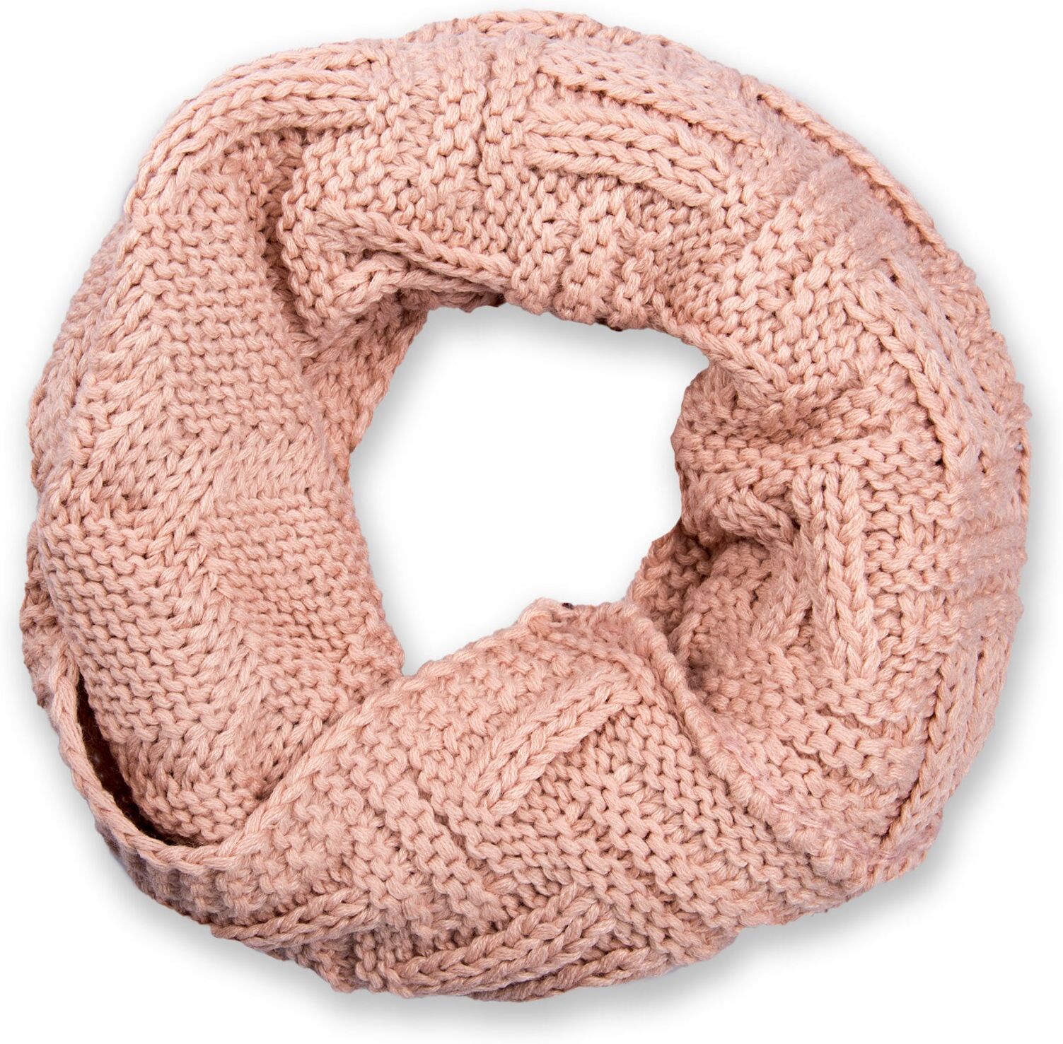 Strickschal STYLEBREAKER "Strick Loop mit Gitter und Rippenmuster", Damen, rosa (altrose), Obermaterial: 100% Viskose CV., Modisch, Modetücher