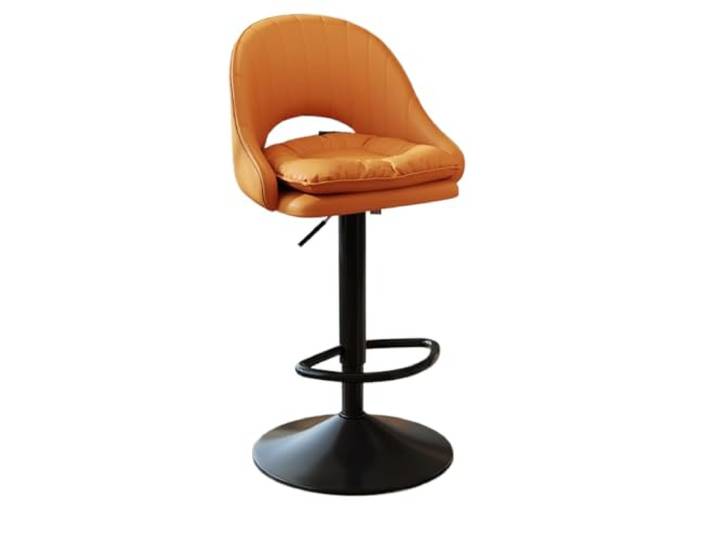 VNCdfhETs Barstuhl Barhocker Mit Durchbrochener Rückenlehne, Drehbar Und Höhenverstellbar Barhocker(Orange)