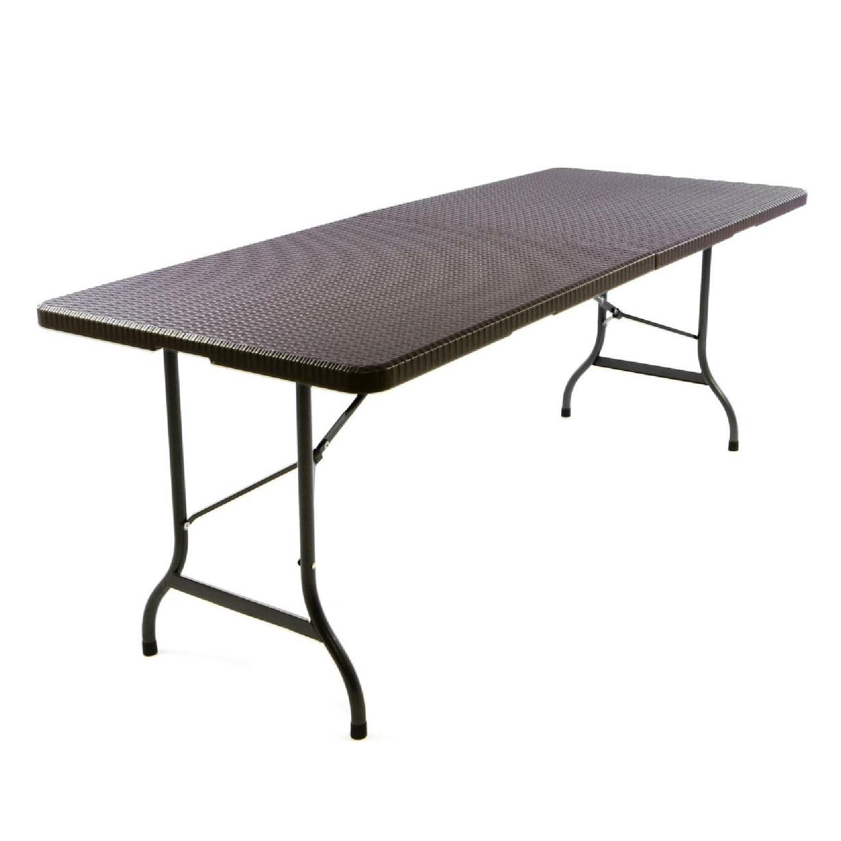 VCM Klapptisch Maße 180x75x70 cm Partytisch Gartentisch klappbar Rattanoptik