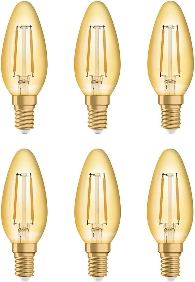Set van 6 goudkleurige LED kaarslampen voor sfeervolle verlichting