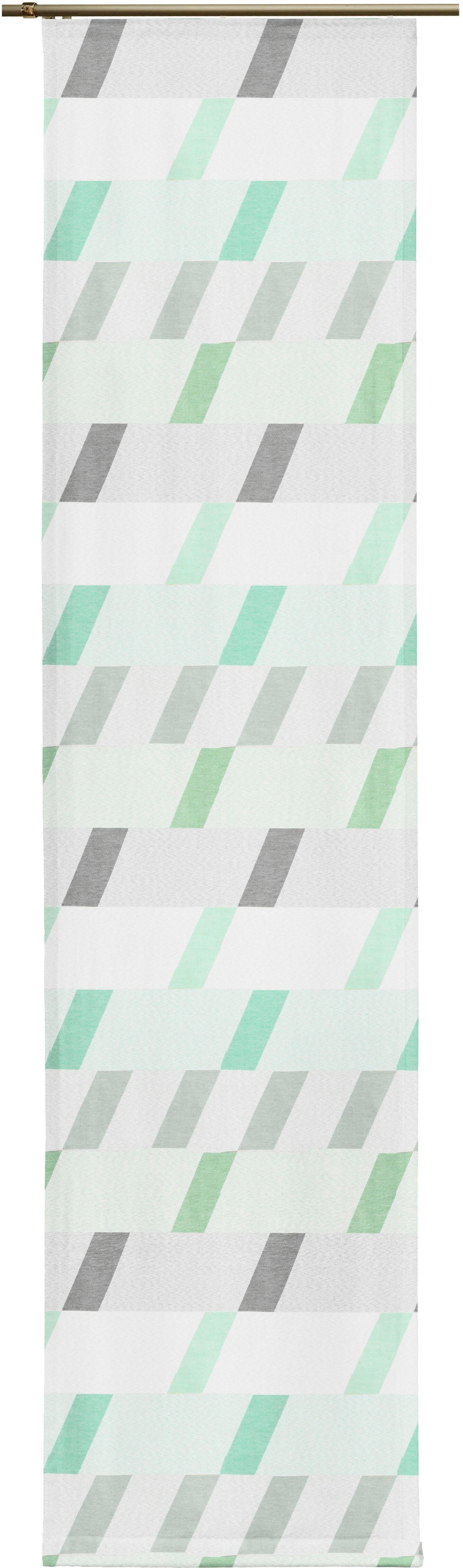 Schiebegardine WIRTH "Bray" Gr. 1, grün (mint), B:60cm H:145cm, Jacquard, Baumwolle, Polyester, Gardinen, Schiebegardine