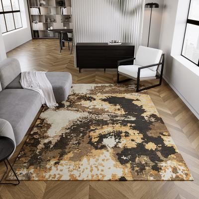 Teppich ESPRIT "Manhattan", braun (gold), B:50cm H:6mm L:80cm, Schurwolle, Teppiche, Teppich, Wollteppich, kurzflor, Vintage, gewebt, modern, edel, Wohnzimmer