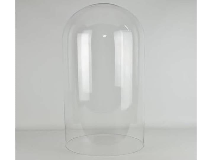 EMH Handgefertigte mundgeblasene Klarglas Glasglocke Glaskuppel 50cm