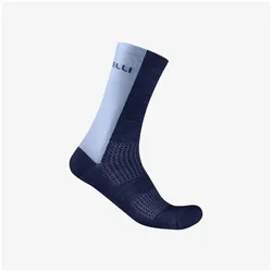 Castelli, Unisex, Sportsocken, Logo 18 Merino Sock (L), Grau, Blau