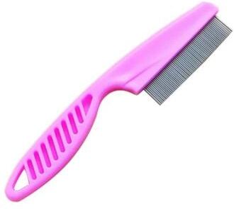Uplift Essentials Stainless Steel Ultra Fine Flea & Shedding Comb pink l
