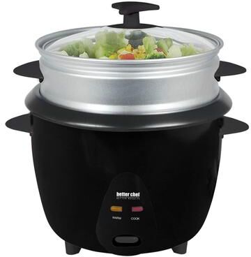 Better Chef 5 Cup Rice Cooker with Food Steamer Attachment