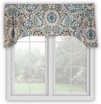Paisley Prism Lined Arch Shaped Valance by Paisley Prism in Latte