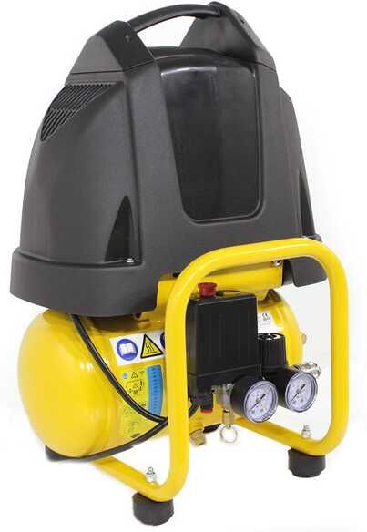 ABAC VENTO B15 - Compressore aria elettrico portatile monofase, oil-less - Motore 1.5 HP - 6 lt