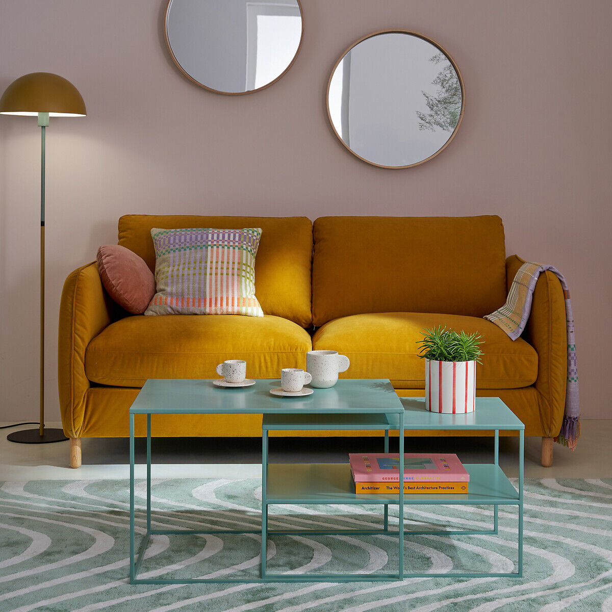 LA REDOUTE INTERIEURS Lampadaire champignon bicolore métal fer, CAPI