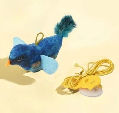 Uplift Picks Wall Hanging Bird Cat Toy With Sound And Catnip blue (1 Pc)