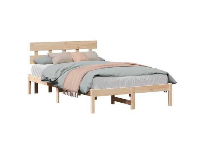 WDGJJFECNMUEHI Massivholz Kiefer Modernes Design 120 x 190 cm Braun Bettgestell mit Kopfteil Massivholz Kiefer Braun 120x190 cm Lattenrost Modern Stabil
