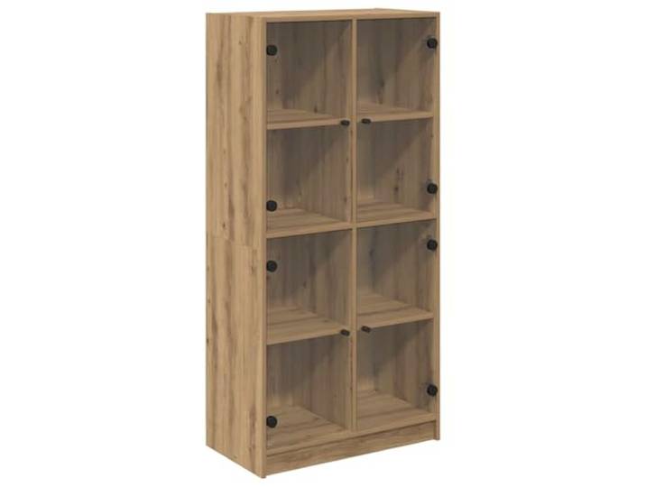 GHVBNMF Highboard Artisan-Eiche 68x37x142 cm Kommode mit 4 Türen Vielseitiges Highboard aus Holzwerkstoff für Wohnzimmer & Esszimmer. Transparente Türen schaffen Sichtbarkeit und Ordnung.