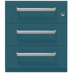 Rollcontainer NoteTM | 3 Schubladen, Tiefe 565 mm, Designgriff - 653 ozeanblau