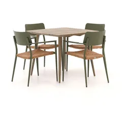 + 10 % Kassenrabatt | Bellagio Cino/ROUGH-K 90 cm Gartenmöbel-Set 5-Teilig Stapelbar