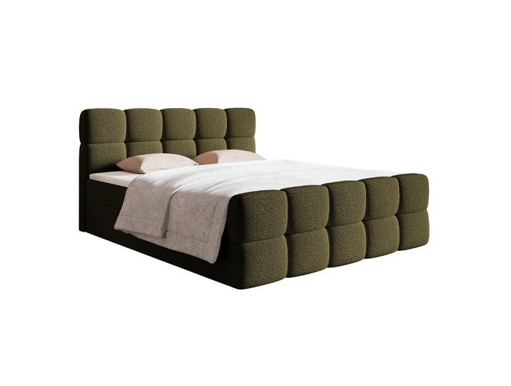 Kontinentales Bett 140x200 cm Cloudy mit Stauraum und Topper,