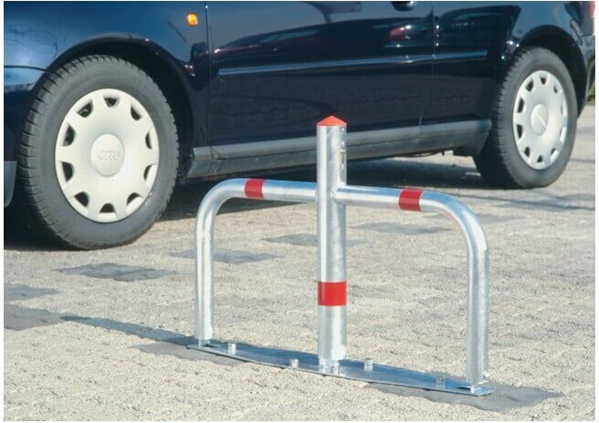 Barrière de parking B760xH500mm D. 60/40 mm argent ac bandes réfléchissantes rou ; URBANUS (9000490019)