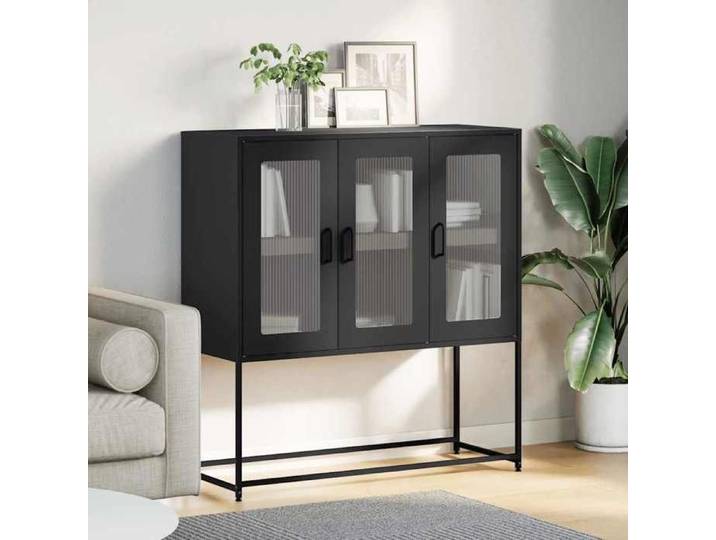 Anthracite Commode Salon CHIC Buffet bas/Cabinet 1 PC anthracite 100 5x39x107 cm acier laminé à froid N15089