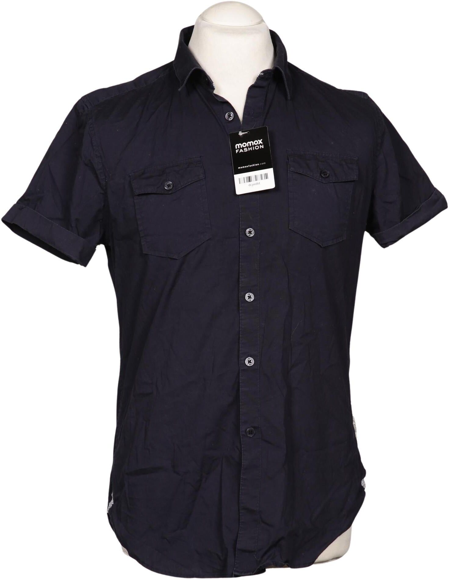 Kings of Indigo Herren Hemd, Marineblau, Gr. M, Baumwolle / Synthetik - Second Hand