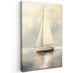 LEINWANDBILD Segelschiff - Meer - Bewölkt Wanddeko 40x60 cm