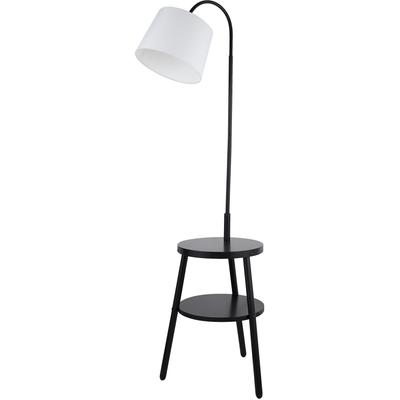 SEARCHLIGHT Stehlampe "Stehlampe Ridge, 1-flammig", weiß (weiß und schwarz), 1, H: 166cm, 1 Stk., Leuchten, Mit Abstelltisch, Stehlampe