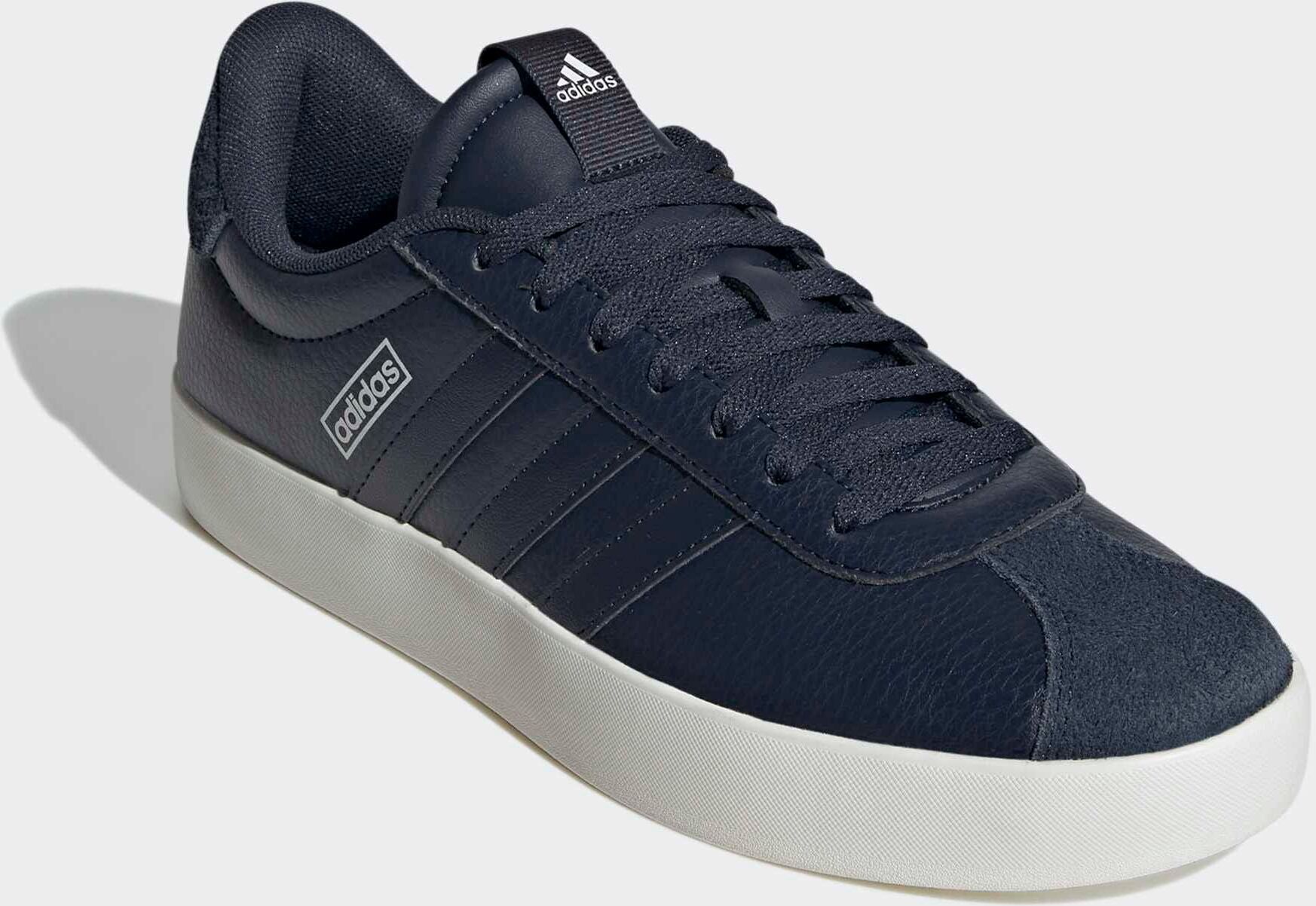 Sneaker ADIDAS SPORTSWEAR "VL COURT 3.0", Herren, Gr. 44, blau (aurora ink, aurora ink, grau one), Leder, Synthetik, Schuhe Sneaker, inspiriert vom Desing des adidas samba aurora ink, aurora ink, grau one 44