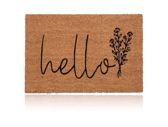 Relaxdays Deurmat kokos Hello