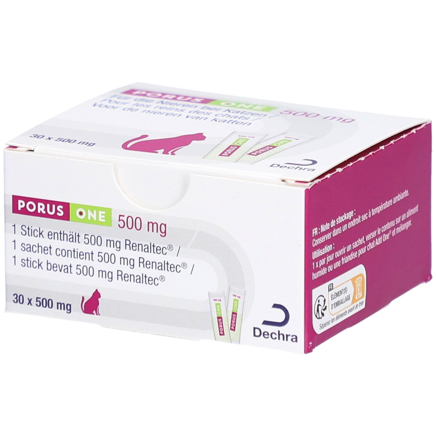 Porus One 500 mg f.d.Nieren Gran.Sticks f.Katzen 30x500 Granulat