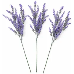 LAYBA Künstlicher Lavendel 3er Set 70 cm Lila Dekozweige für Vase