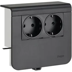 Hager, Steckdose, SL200559009011 - Graphit - Kunststoff - CE - 130 mm - 115 mm