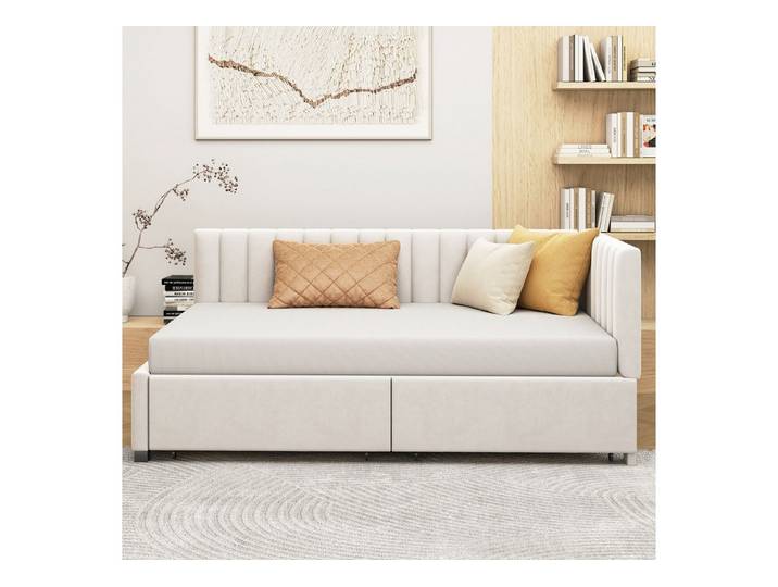 MODFU Schlafsofa Jugendbett Sofabett, Einzelbett mit Lattenrost, mit Matratze