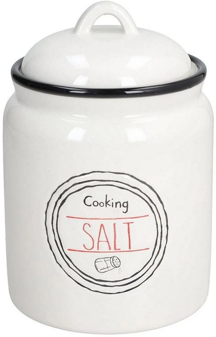 Vorratsdose "Tognana Salz Bristol 900 ml", weiss (beige), Ø:12cm, Keramik, Lebensmittelaufbewahrungsbehälter, Vorratsdose beige Ø 12cm