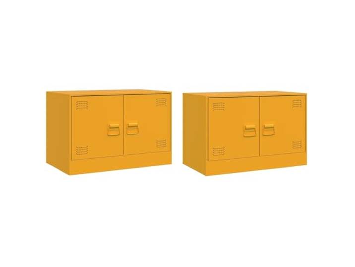 vidaXL Tv-meubelen 2 st 67x39x44 cm staal mosterdgeel