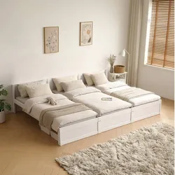 HOME DELUXE Familienbett DILAR inkl. Matratze Weiß – 270 x 200 cm