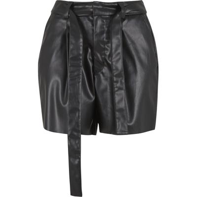 Shorts URBAN CLASSICS "Urban Classics Ladies Synthetic Leather Shorts", Damen, Gr. 28, Normalgrößen, schwarz, 100% Kunststoff, unifarben, skinny fit, Hosen Shorts