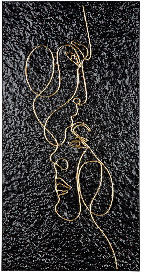 Fairmont Park Handmade Glam Abstract Wall Decor on Metal Black 81cm H X 41cm W