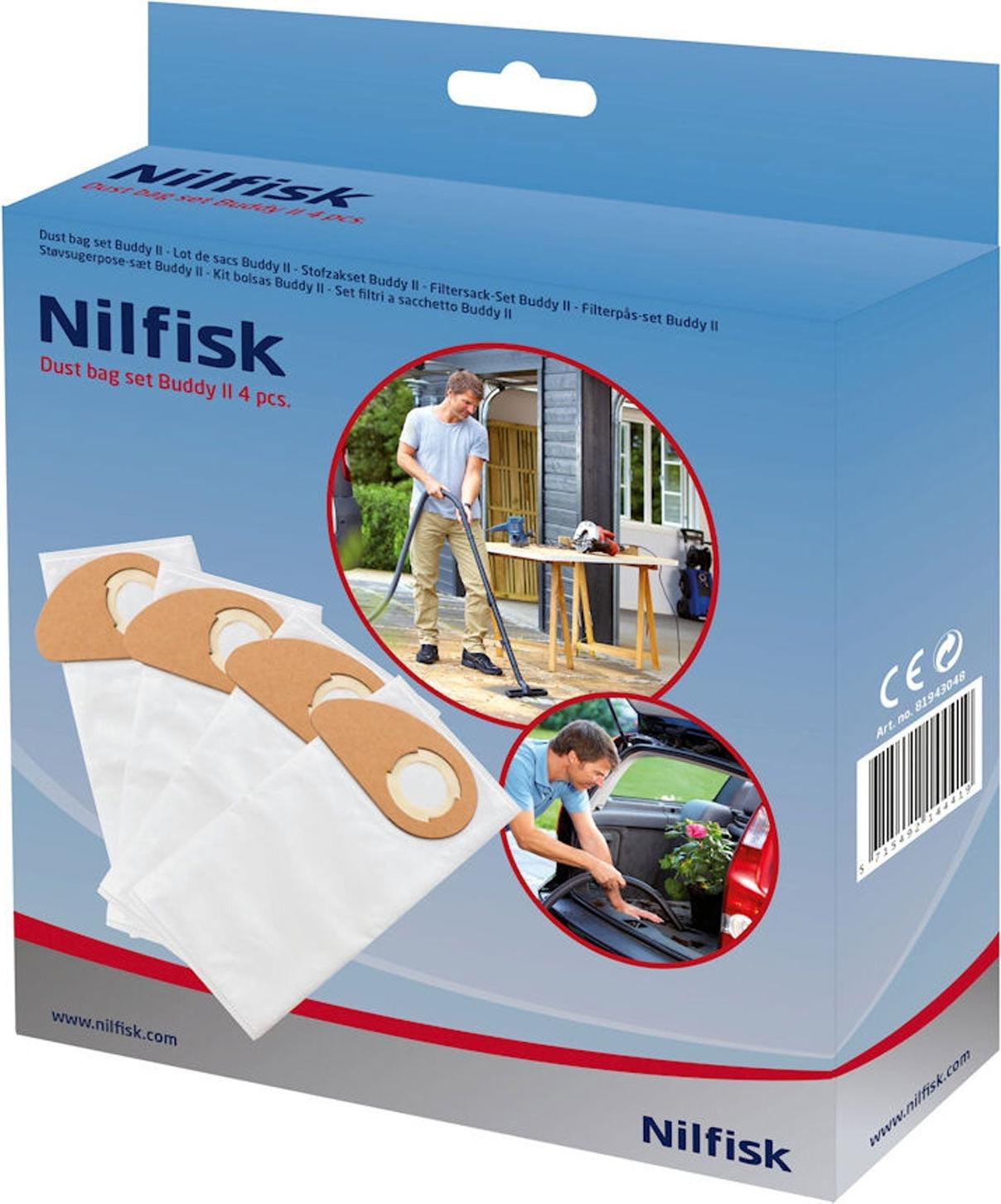 Nilfisk stofzuigzakken set voor Buddy II, wit